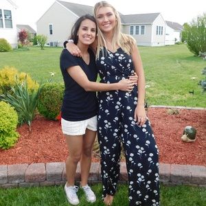 SUPER CUTE BLACK AND FLOWER JUMPSUIT!!